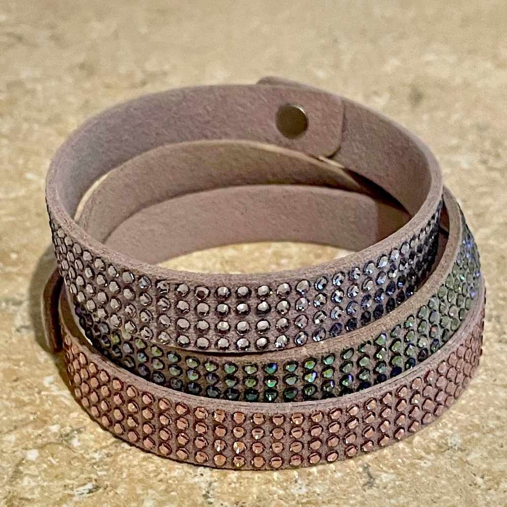 Touchstone Crystal Lavender Tri Wrap Bracelet